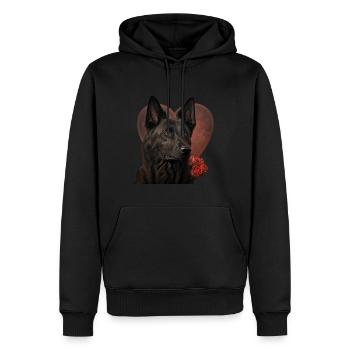 Dutch Shepherd Valentins Tag - Männer Premium Bio Hoodie - Schwarz - Vorne - Nico (187cm)