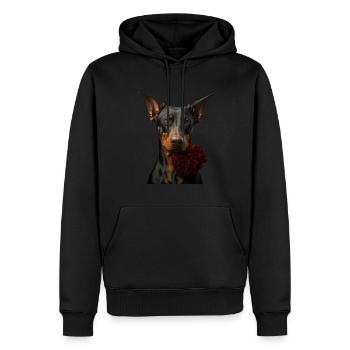 Doberman Saint-Valentin - Sweat à capuche Premium bio Homme - noir - Devant - Nico (187cm)