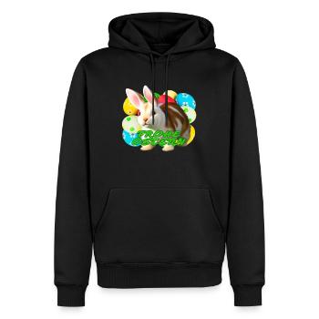 Süßer Hase mit Ostereiern für Ostern - Männer Premium Bio Hoodie - Schwarz - Vorne - Nico (187cm)