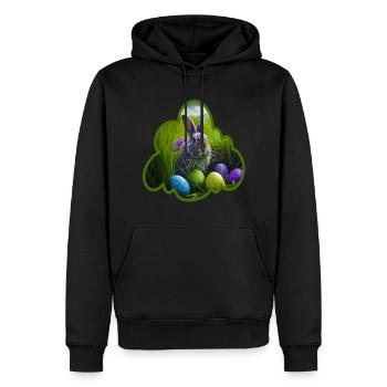 Zum Osterfest Lustiges Osterhasen - Männer Premium Bio Hoodie - Schwarz - Vorne - Nico (187cm)