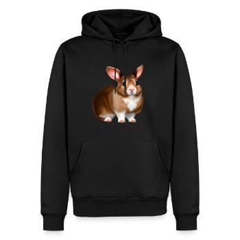 Pour Pâques, un motif de lapin doux - Sweat à capuche Premium bio Homme - noir - Devant - Nico (187cm)