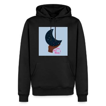 You are moon - Sweat à capuche Premium bio Homme - noir - Devant - Nico (187cm)
