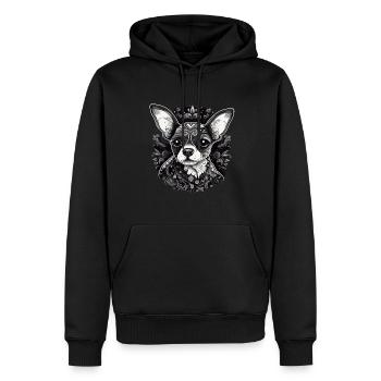 Chihuahua | Mosaik | Geometrisch | Kunst | Hund | - Männer Premium Bio Hoodie - Schwarz - Vorne - Nico (187cm)