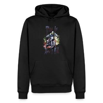 Halloween Pumpkin Horror - Men’s Premium Organic Hoodie - black - Front - Nico (187cm)