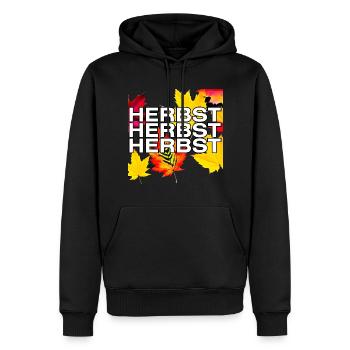 Farbenspiel buntes herbstliches - Männer Premium Bio Hoodie - Schwarz - Vorne - Nico (187cm)