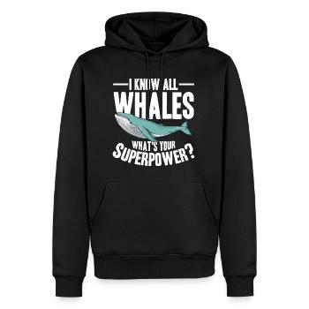 Wale beobachten | Wal Meerestier Meer Geschenke - Männer Premium Bio Hoodie - Schwarz - Vorne - Nico (187cm)
