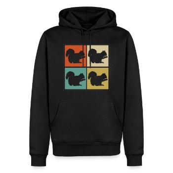 Retro Squirrel Enthusiast Forest Animal Rodent Vin - Männer Premium Bio Hoodie - Schwarz - Vorne - Nico (187cm)