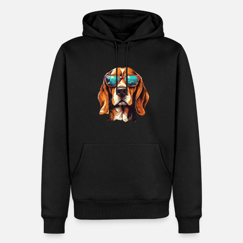Beagle Cool - Chien Beagle - Sweat à capuche Premium bio Homme - noir