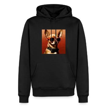 Chihuahua Cool - Chihuahua Chien - Sweat à capuche Premium bio Homme - noir - Devant - Nico (187cm)
