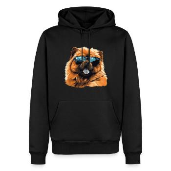 Chow Chow Cool - Chow Chow Hund - Männer Premium Bio Hoodie - Schwarz - Vorne - Nico (187cm)