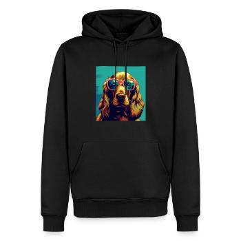 Cocker Spaniel Cool - Cocker Spaniel Hund - Männer Premium Bio Hoodie - Schwarz - Vorne - Nico (187cm)