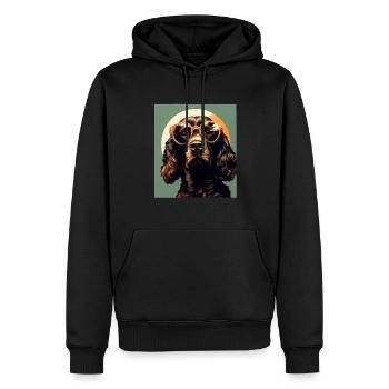 Épagneul des champs Cool - Chien épagneul des champs - Sweat à capuche Premium bio Homme - noir - Devant - Nico (187cm)