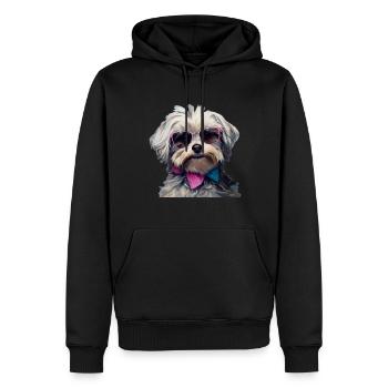 Havaneser Cool - Havaneser Hund - Männer Premium Bio Hoodie - Schwarz - Vorne - Nico (187cm)