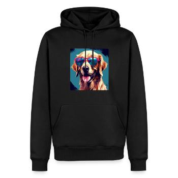 Golden Retriever Cool - Golden Retriever Hund - Männer Premium Bio Hoodie - Schwarz - Vorne - Nico (187cm)