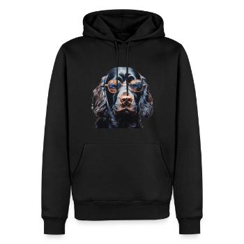 Field Spaniel Cool - Field Spaniel Hund - Männer Premium Bio Hoodie - Schwarz - Vorne - Nico (187cm)