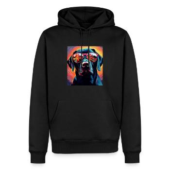 Labrador Cool - Chien Labrador - Sweat à capuche Premium bio Homme - noir - Devant - Nico (187cm)