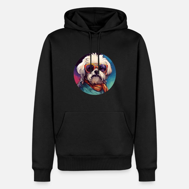 Maltese Cool - Chien maltais - Sweat à capuche Premium bio Homme - noir