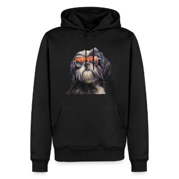 Shih Tzu Cool - Shih Tzu Hund - Männer Premium Bio Hoodie - Schwarz - Vorne - Nico (187cm)