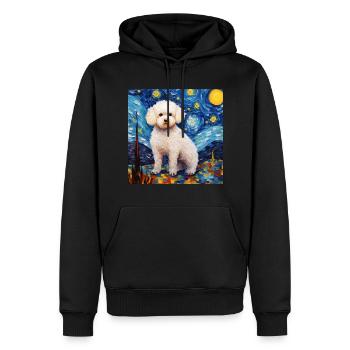 Bichon Frise Sternennacht - Männer Premium Bio Hoodie - Schwarz - Vorne - Nico (187cm)