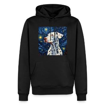 Dalmatian Starry Night - Men’s Premium Organic Hoodie - black - Front - Nico (187cm)