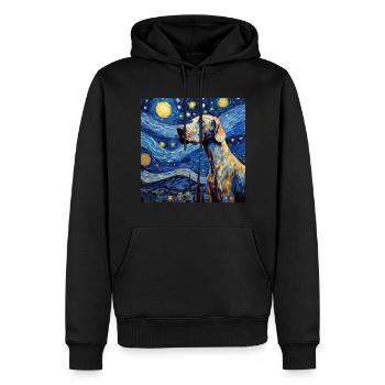 Deutsche Dogge Sternennacht - Männer Premium Bio Hoodie - Schwarz - Vorne - Nico (187cm)