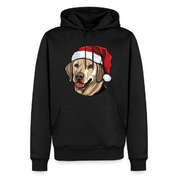 Labrador Hund Kopf Weihnachten Xmas - Männer Premium Bio Hoodie - Schwarz - Vorne - Nico (187cm)