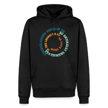 Life Wisdom for Growth Mindset Inspirational Self - Männer Premium Bio Hoodie - Schwarz - Vorne - Nico (187cm)