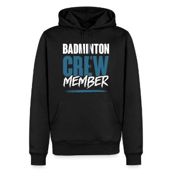 Équipe de badminton - Sweat à capuche Premium bio Homme - noir - Devant - Nico (187cm)