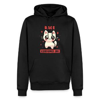 Wut verzehrt mich - Männer Premium Bio Hoodie - Schwarz - Vorne - Nico (187cm)