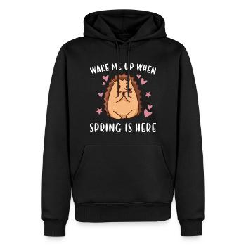 Hedgie réveille-moi quand le printemps est là hérisson - Sweat à capuche Premium bio Homme - noir - Devant - Nico (187cm)