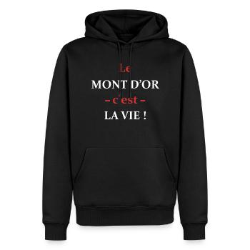 Le MONT D OR c'est la vie - Sweat à capuche Premium bio Homme - noir - Devant - Nico (187cm)