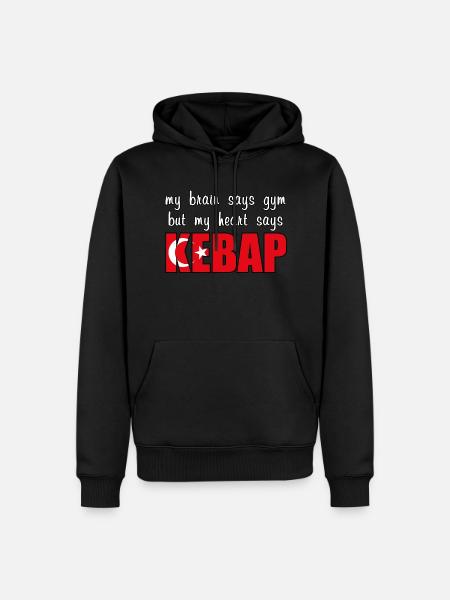 My heart says Kebap - Men’s Premium Organic Hoodie - black