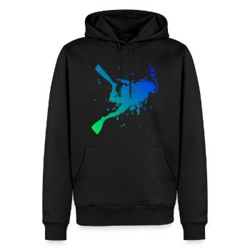 Plongeur Homme Plongeur Plongeur Femme Plongeur - Sweat à capuche Premium bio Homme - noir - Devant - Nico (187cm)