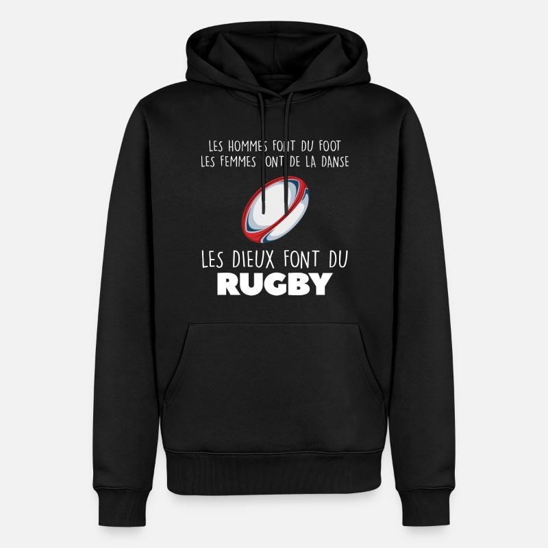 Rugby les dieux dans le stade - Sweat à capuche Premium bio Homme - noir