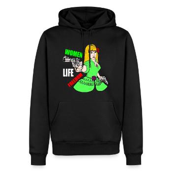 Women life freedom - Männer Premium Bio Hoodie - Schwarz - Vorne - Nico (187cm)