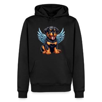 Mignon Rottweiler Angel Chibi Dessin animé - Sweat à capuche Premium bio Homme - noir - Devant - Nico (187cm)