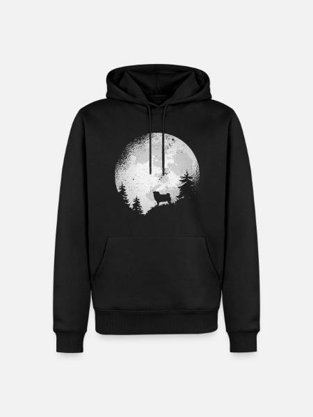 Mops Hunde Hundebesitzer Hund Mond Hunderasse - Männer Premium Bio Hoodie - Schwarz