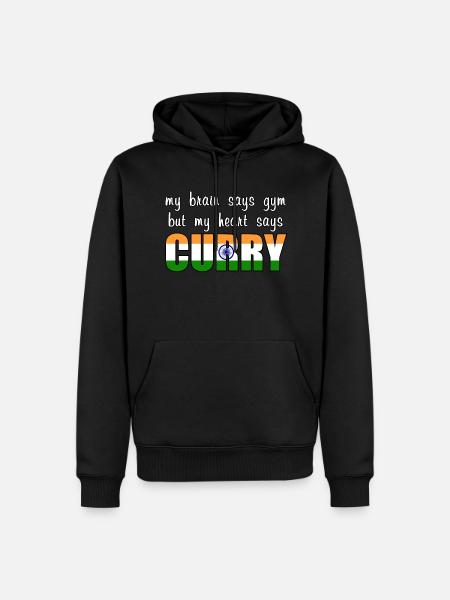 My heart says Curry - Men’s Premium Organic Hoodie - black