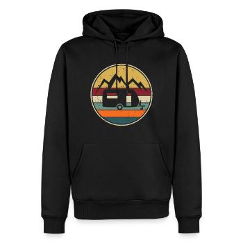 caravane camping rétro camping-car - Sweat à capuche Premium bio Homme - noir - Devant - Nico (187cm)