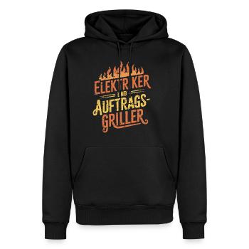 Elektriker und Auftragsgriller - Männer Premium Bio Hoodie - Schwarz - Vorne - Nico (187cm)