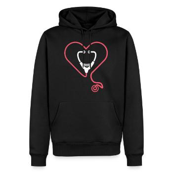Nursing Stethoscope - Men’s Premium Organic Hoodie - black - Front - Nico (187cm)