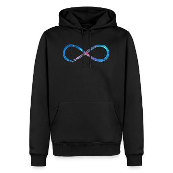 Lemniskate Unendlichkeit Symbol Liegende Acht 8 - Männer Premium Bio Hoodie - Schwarz - Vorne - Nico (187cm)