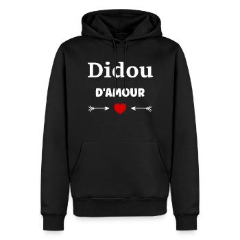 Didou d'amour - Sweat à capuche Premium bio Homme - noir - Devant - Nico (187cm)