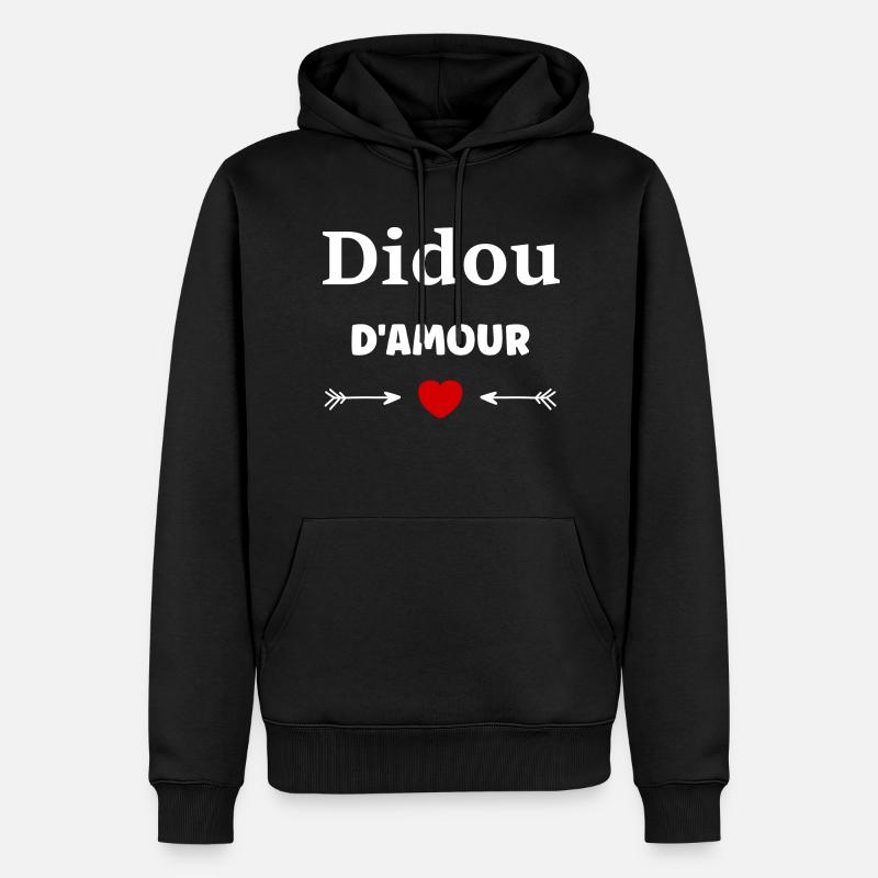 Didou d'amour - Sweat à capuche Premium bio Homme - noir