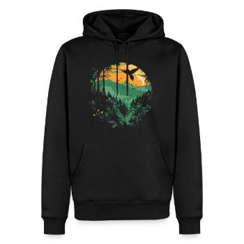 colibri, oiseau, la nature, animaux, nature sauvage, nectar - Sweat à capuche Premium bio Homme - noir - Devant - Nico (187cm)