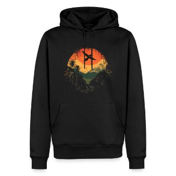 colibri, oiseau, la nature, animaux, nature sauvage, nectar - Sweat à capuche Premium bio Homme - noir - Devant - Nico (187cm)