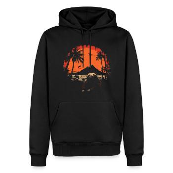 Sloth Sloth Animal Sloth Wilderness Beach Palm Trees - Men’s Premium Organic Hoodie - black - Front - Nico (187cm)