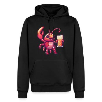 Crabe de homard Pixel Beer - Sweat à capuche Premium bio Homme - noir - Devant - Nico (187cm)