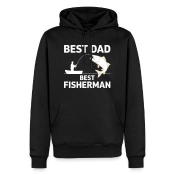 Bester Papa Bestes Fischer Angelgeschenk Bester Angler - Männer Premium Bio Hoodie - Schwarz - Vorne - Nico (187cm)