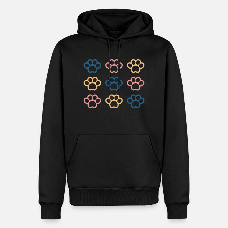 patte de chien - Sweat à capuche Premium bio Homme - noir